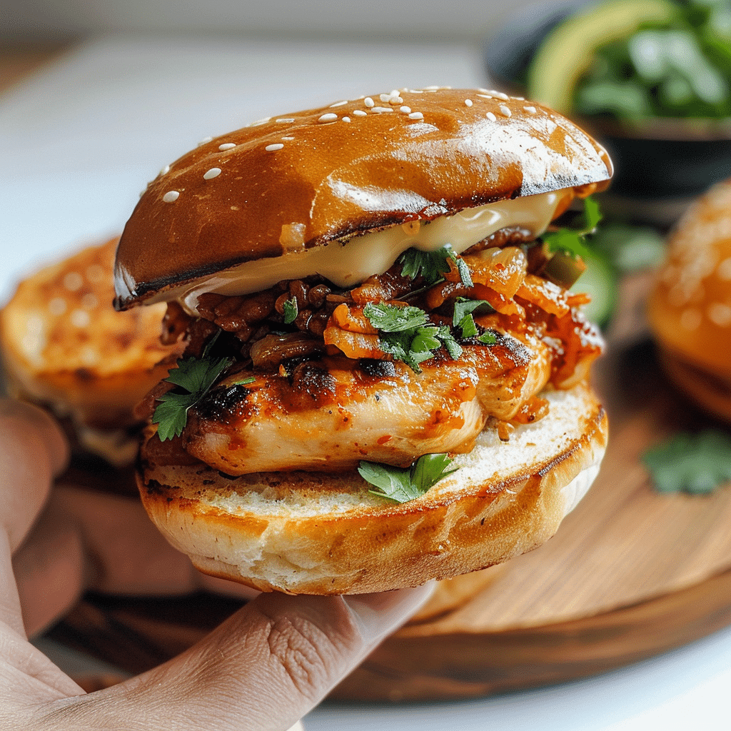Gochujang Chicken Burgers with Kimchi Bacon Jam1