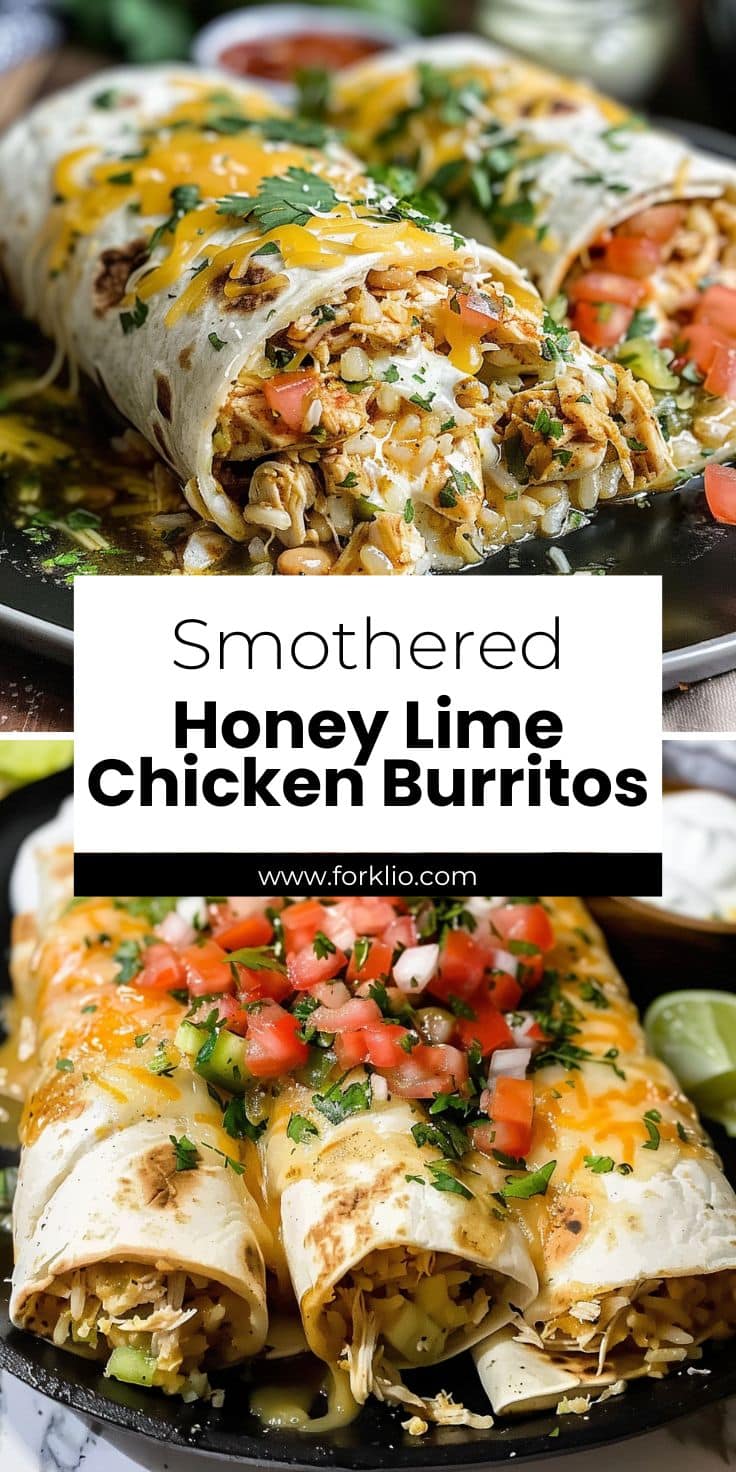 Smothered Honey Lime Chicken Burritos 6 Honey Lime Chicken Burritos