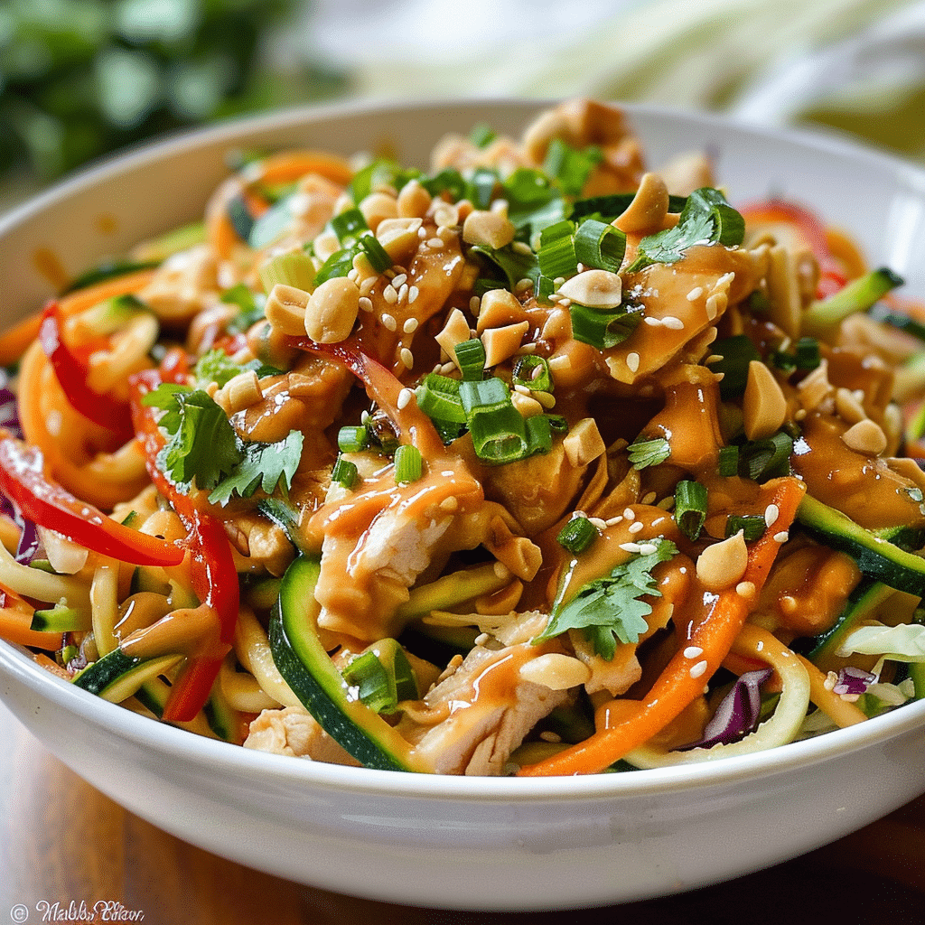 Peanut Chicken Zucchini Noodles 1