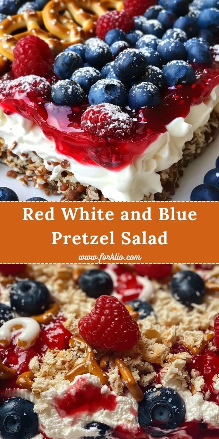 Red White and Blue Pretzel Salad 6 Red White and Blue Pretzel Salad