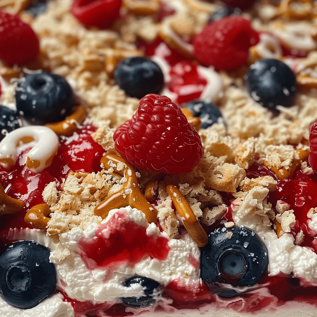 Red White and Blue Pretzel Salad 5 Red White and Blue Pretzel Salad1