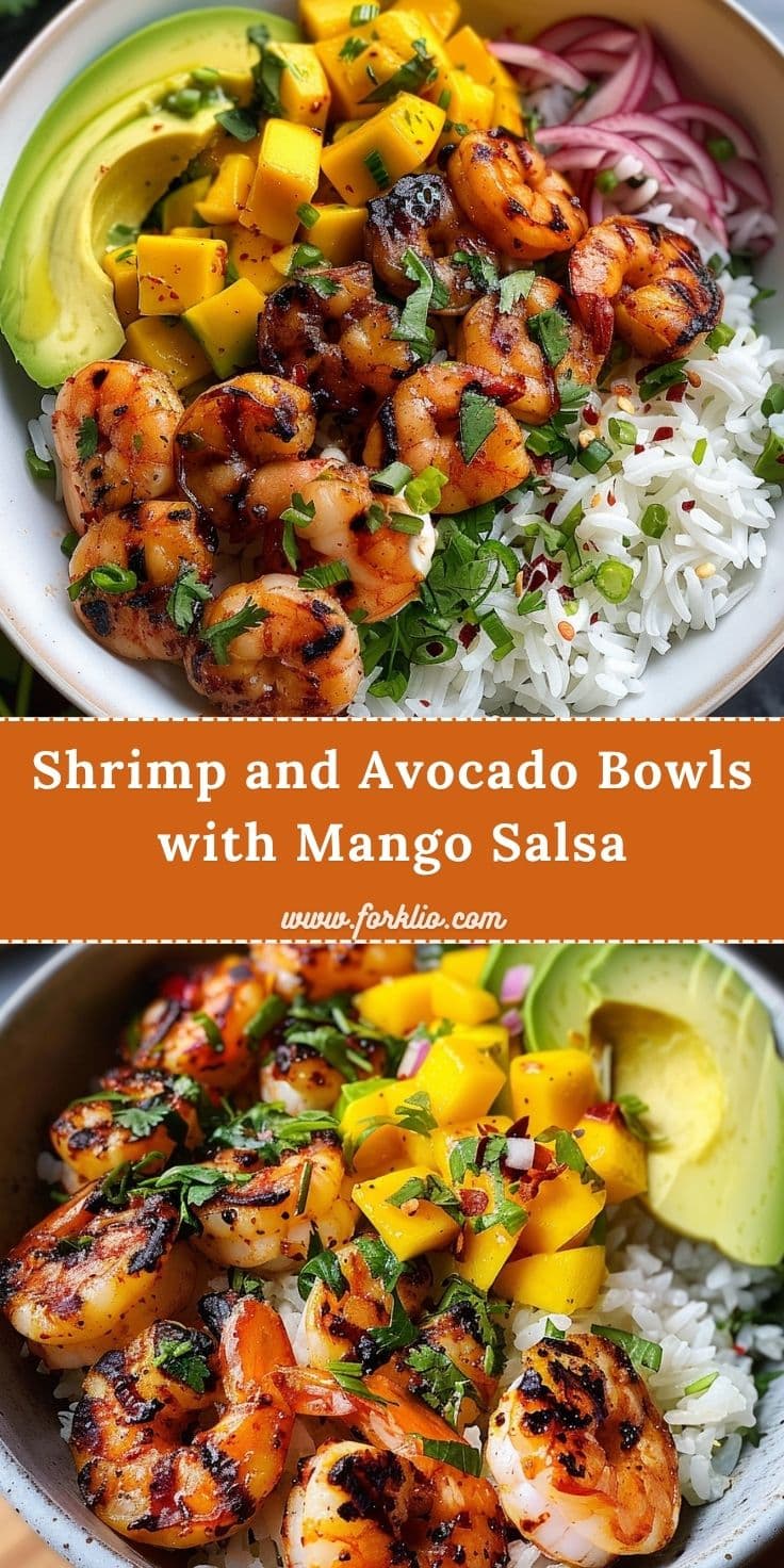 Shrimp and Avocado Bowls with Mango Salsa