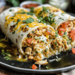 Smothered Honey Lime Chicken Burritos
