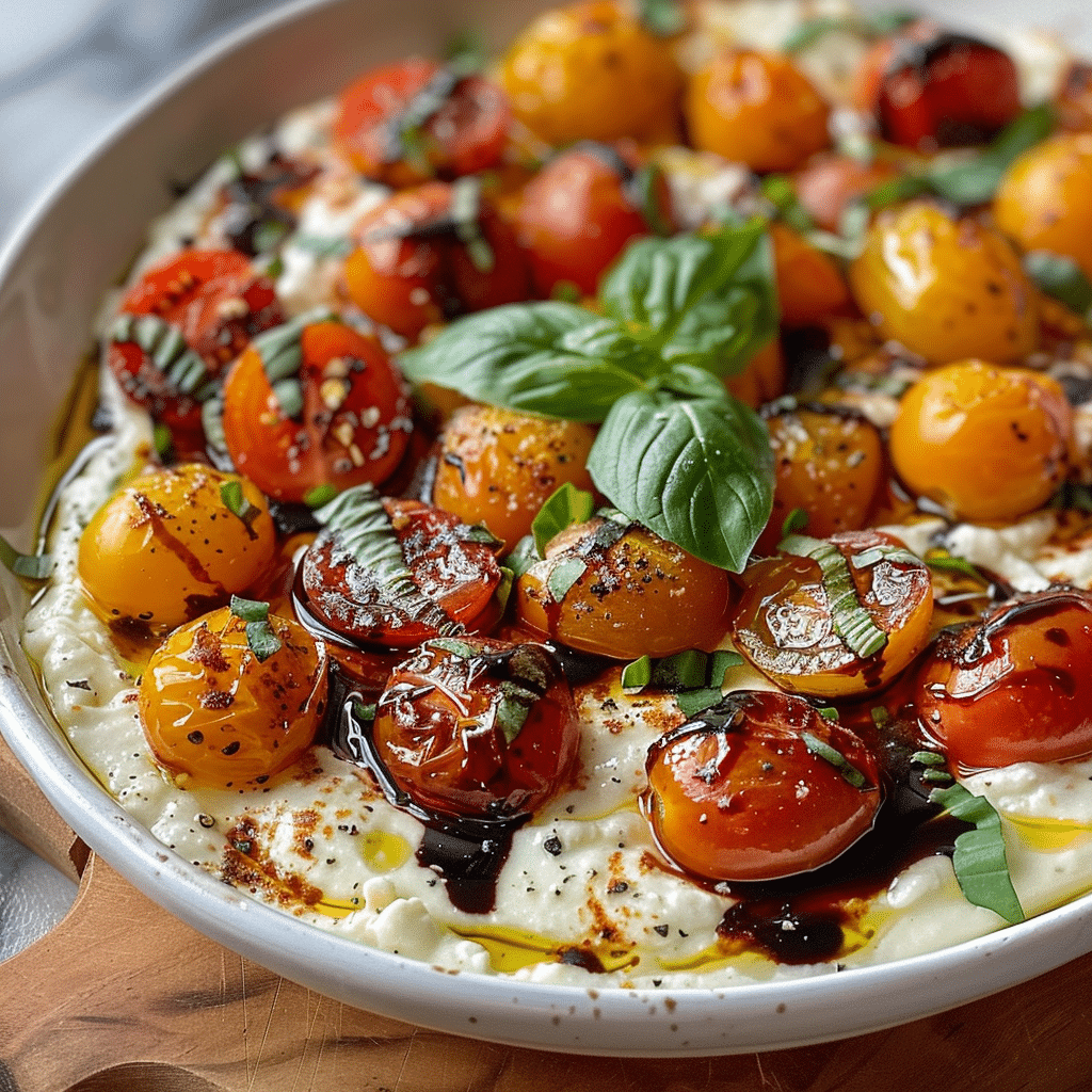 Three-Cheese Tomato Bruschetta Dip with Blistered Tomatoes 4 Three Cheese Tomato Bruschetta Dip a