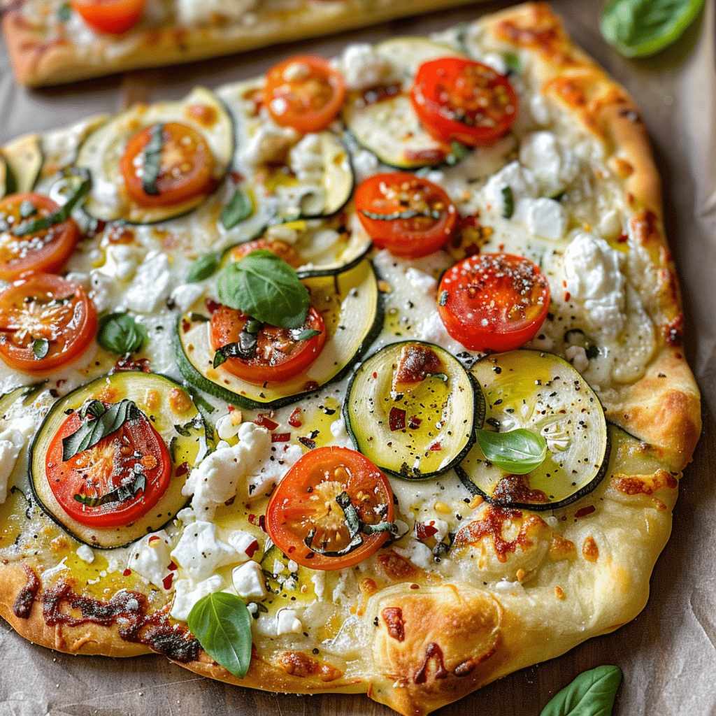 Zucchini Herbed Ricotta Flatbread a