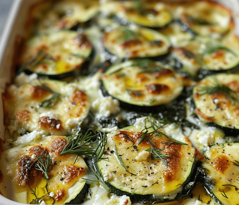 Zucchini Spinach Feta Casserole a