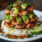 Honey Lime Chicken and Avocado Rice Stack b
